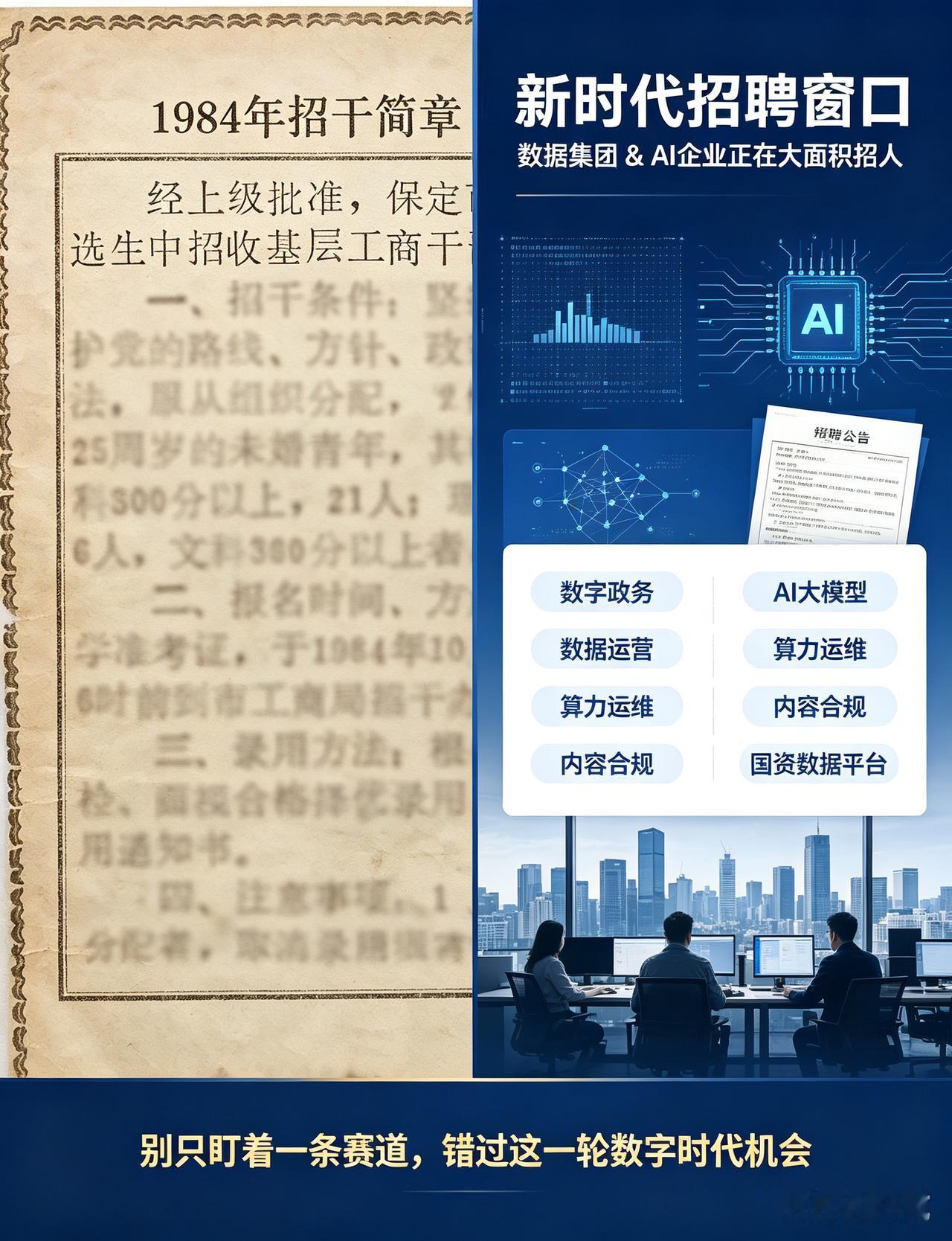 莫羡慕！一张1984年保定工商局老招干简章，刷屏公考圈。
当年从高考落榜生里招录