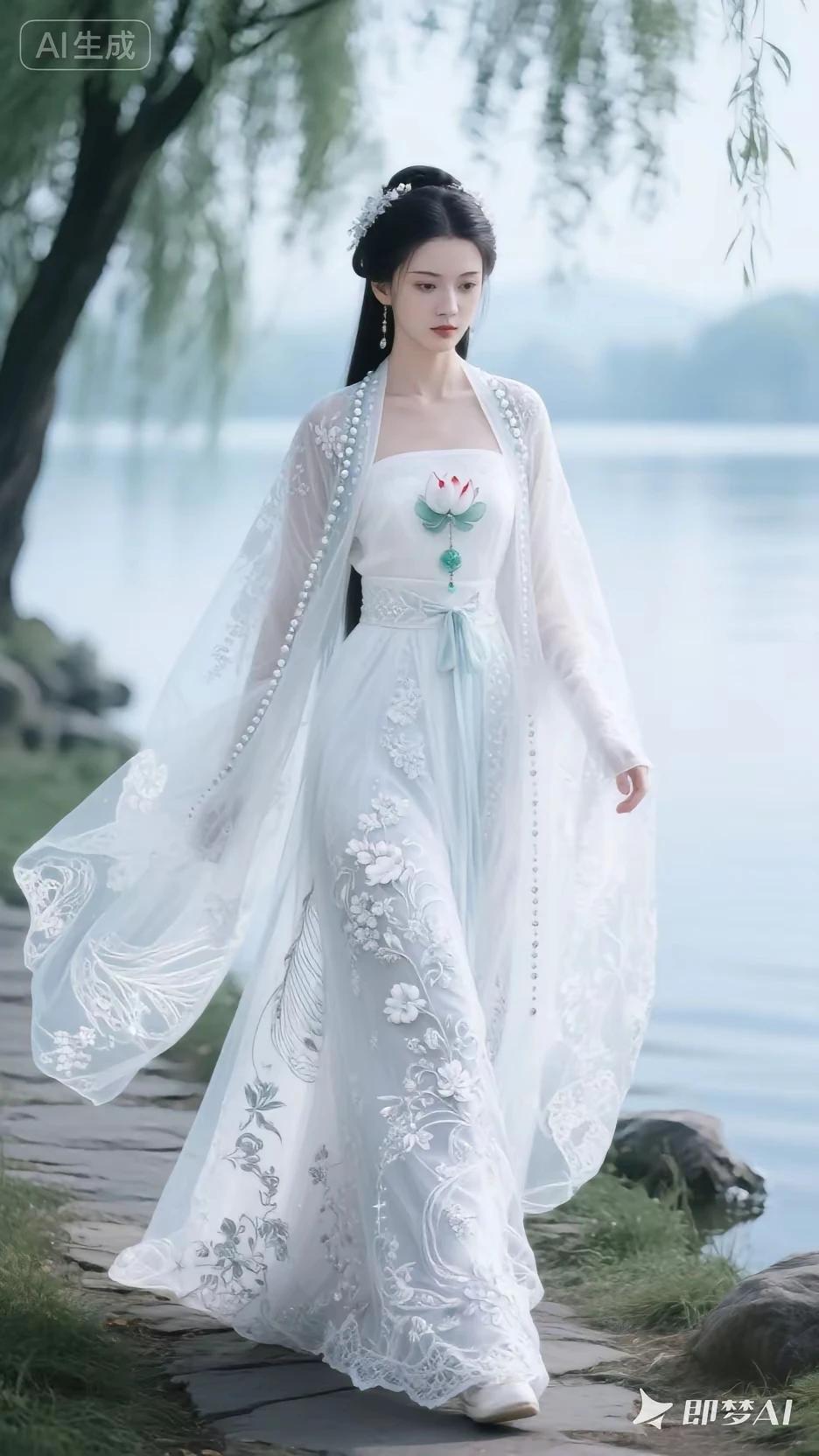 白玉兰
玉瓣轻盈幻亦真，
犹舒缟袂舞芳春。
枝头摇起翩翩舞，
恰是嫦娥落凡尘。