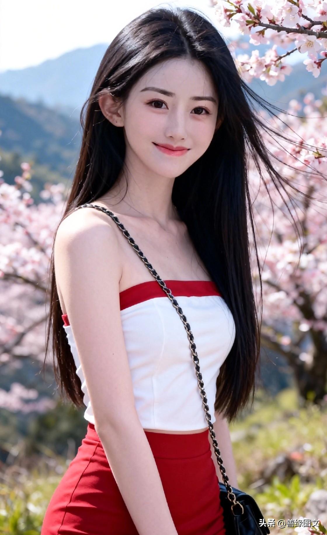 花间美人笑，春风拂面来。