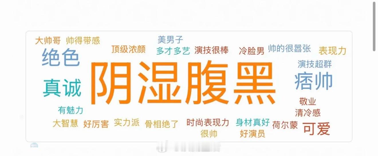 陈星旭词条关联度最高的是阴湿腹黑、绝色、真诚、痞帅，这是既肯定了演技又肯定了颜值
