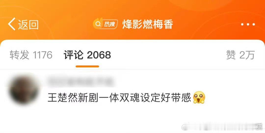 王楚然新剧一体双魂设定好带感王楚然新剧《烽影燃梅香》一体双魂的设定真的好带感啊，
