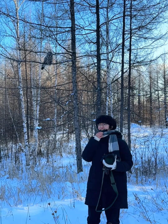 与猫头鹰的Live合影！和大饼脸近距离对视