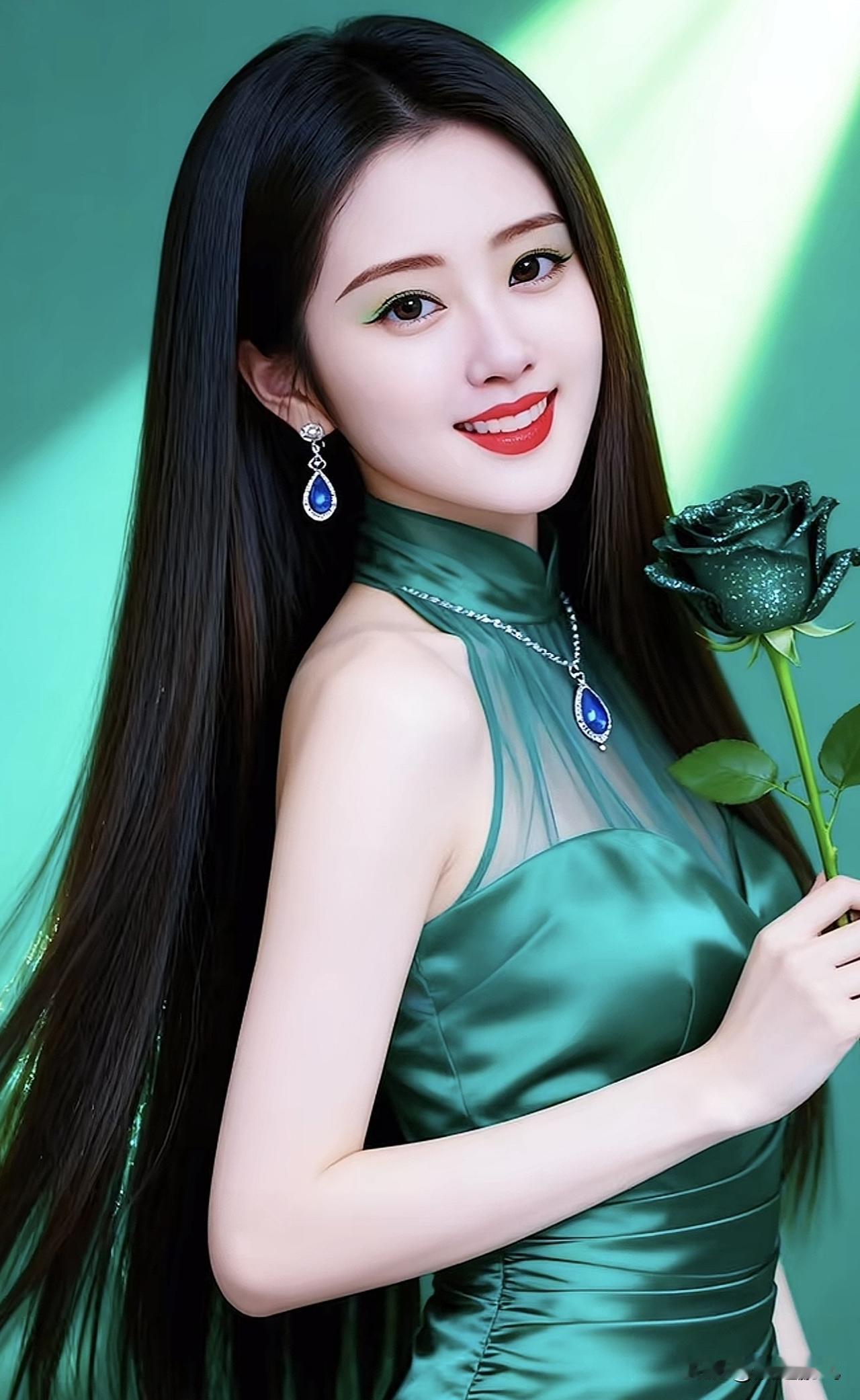 优雅绿丝绒礼服，玫瑰相伴，尽显高贵气质！🌹✨紫色丝绒礼服 黑丝绒礼服裙 黑色玫