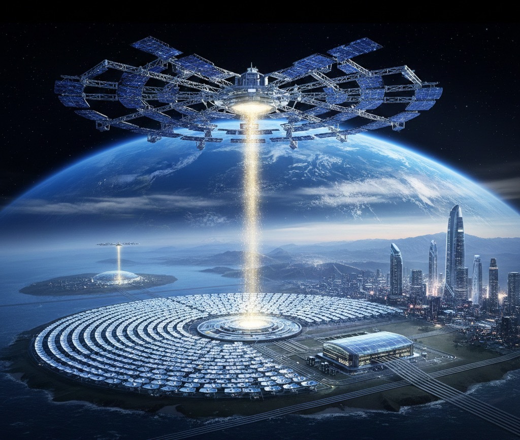 最近，日本成功测试了一种新技术：在太空用太阳能电池板收集阳光，把电能转换成微波，