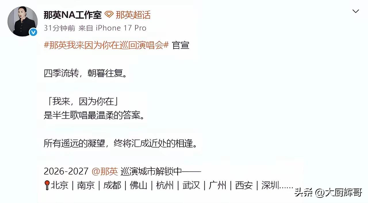那英要开全国演唱会了，你会去买票支持她吗？反正我是不会去！那英音乐会 大姐那英