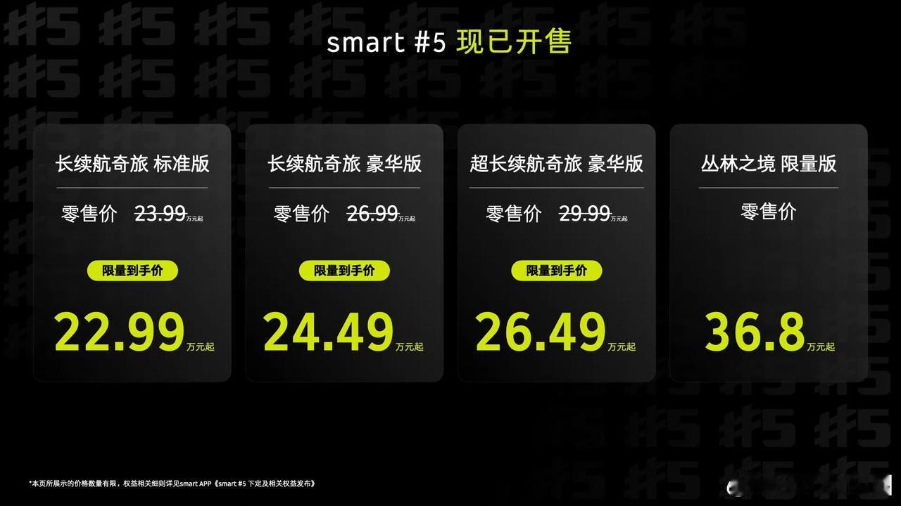 smart 精灵5开售了
起售价22.99万元，这个价格对于smart的品牌定位