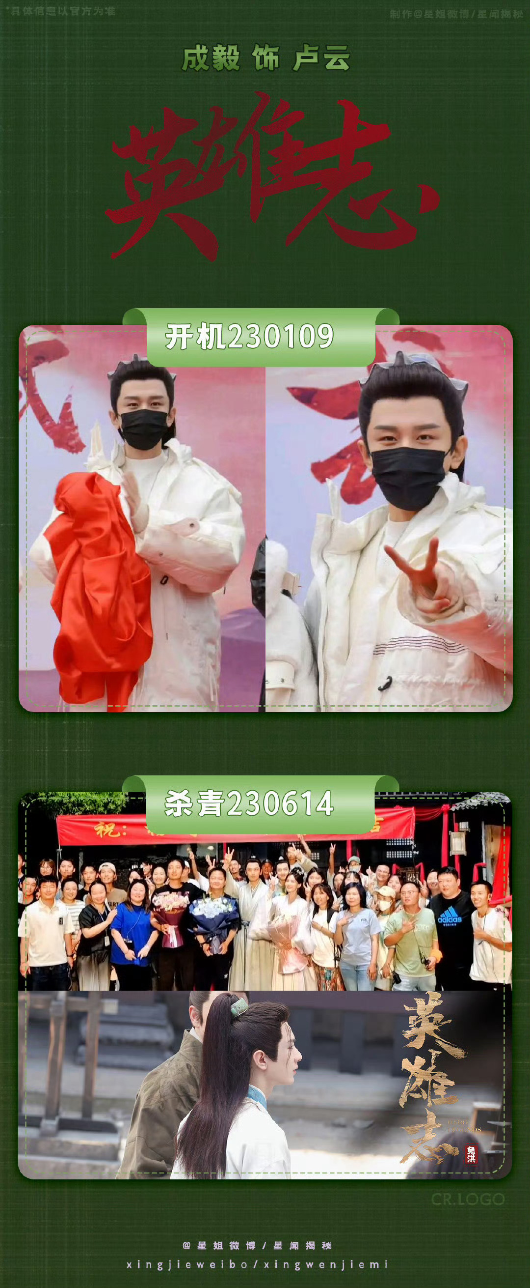 成毅2015年12月-2024年10月开机+杀青记录小合集🈶平均基本每年两部戏