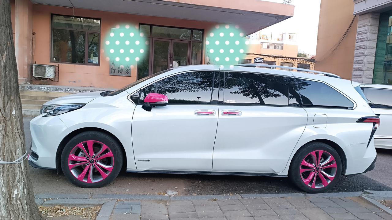 小区门口惊现一车，这车主心中一定有个粉红色的回忆[大笑][大笑]
