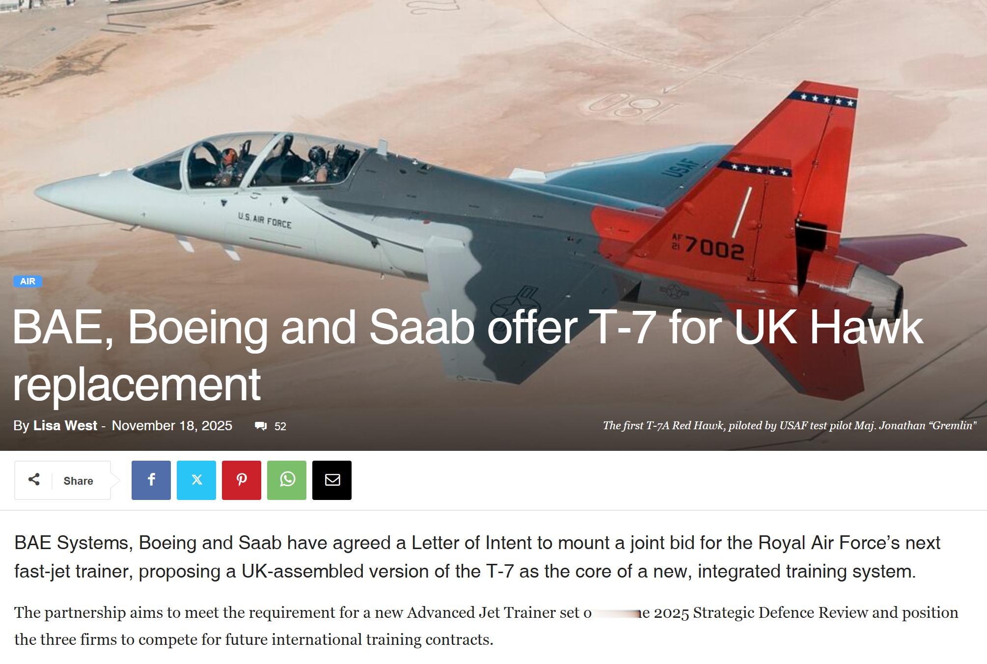 所以T-7的首个国外客户会是带英？