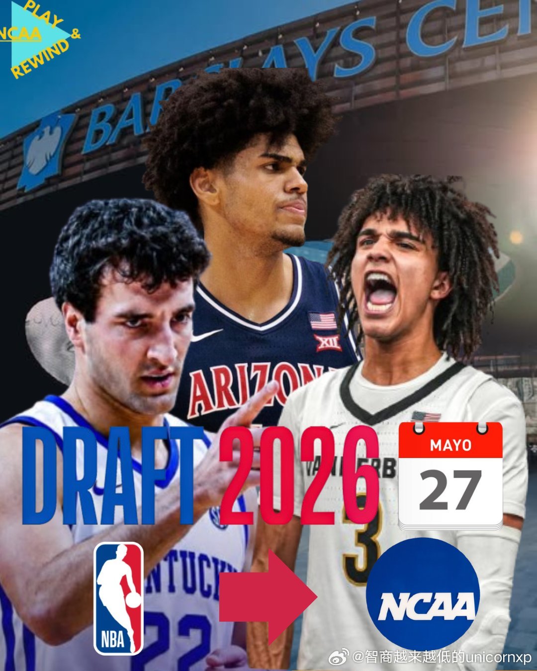 26年NBA选秀大学生球员提前报名退选截止日5月28日中午12点（北京时间），看