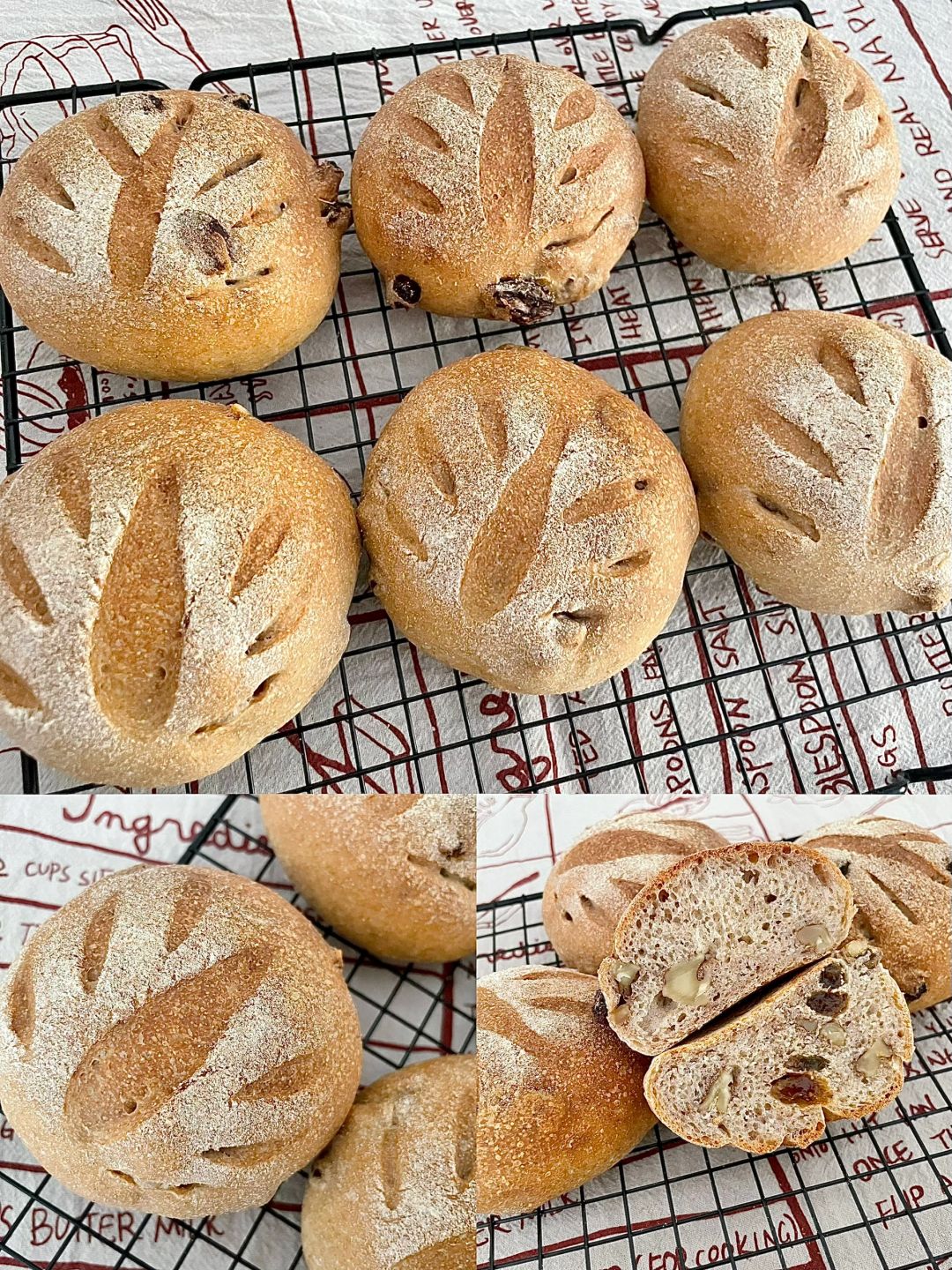 全麦核桃提子软欧包｜低糖低油！优质碳水！