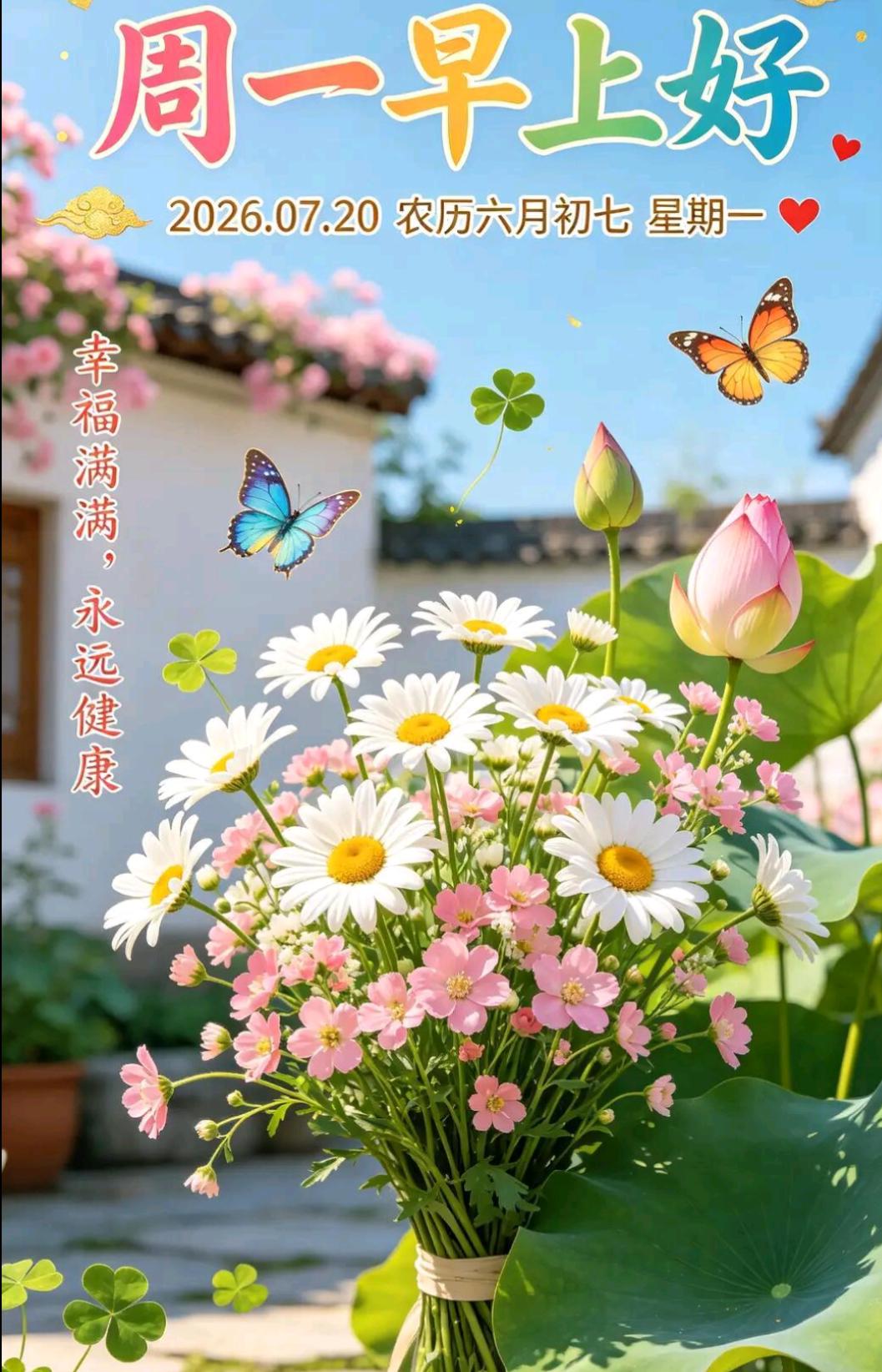 🌈周一早安！昨天再好，已经回不去；明天再难，也要勇敢面对。不要太在意别人的眼光