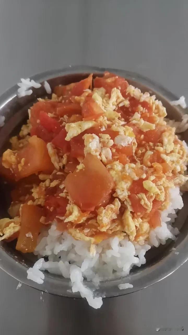 朋友食堂中饭，米饭五毛，西红柿炒蛋两块，稀饭免费，两块五毛钱吃饱！

中午朋友发
