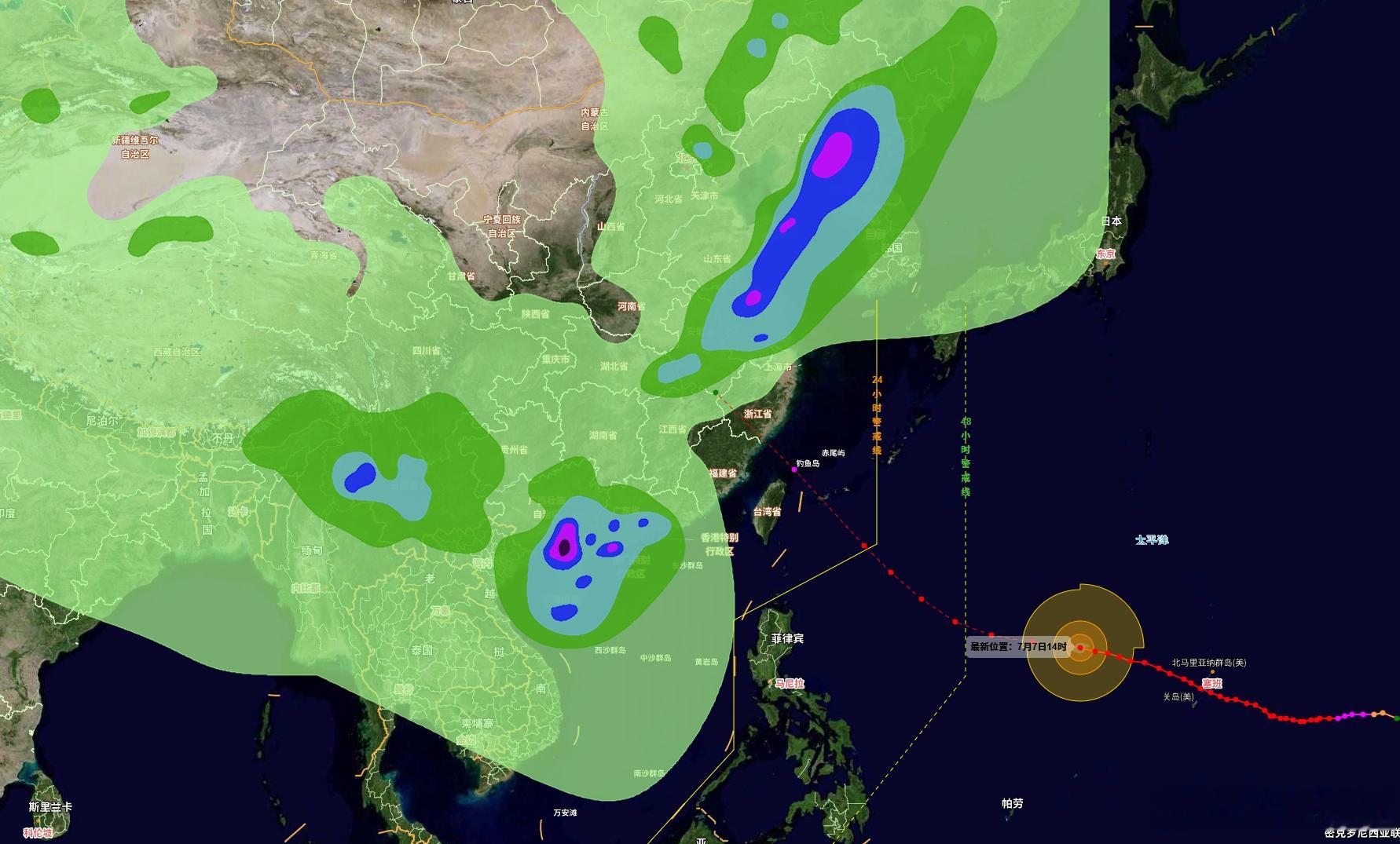 台风“巴威”要来了，看了一下，几乎全国都在下雨啊，而且这次是超强台风，有点吓人啊