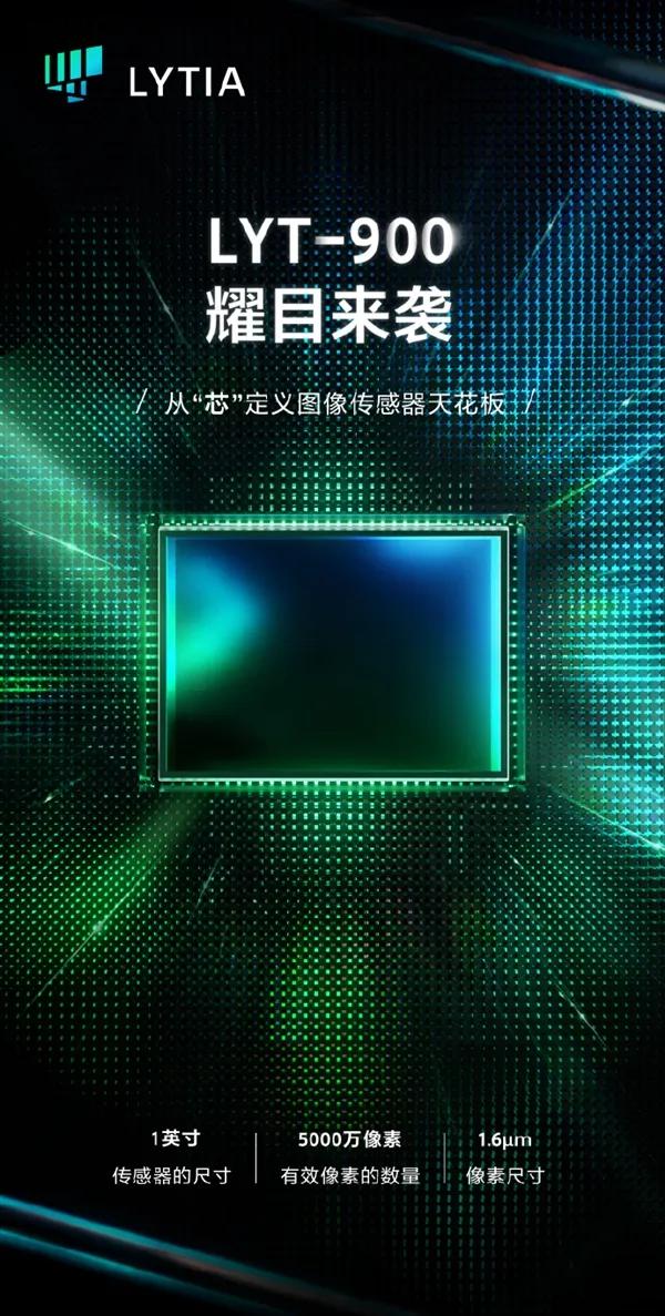 索尼LYT-900传感器可以理解为IMX989的功耗改良版，中文名光喻900，这