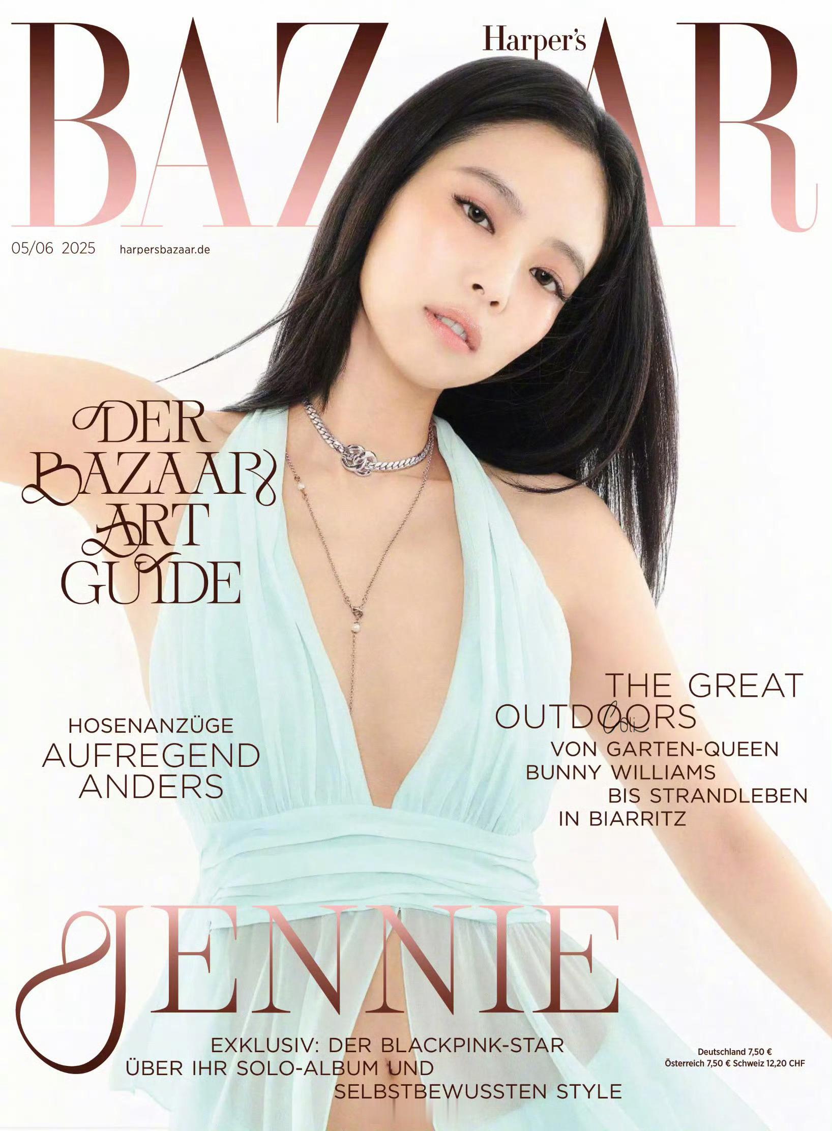 JENNIE 登上🇩🇪德国版《芭莎》五六月合刊封面成为历史第1️⃣且唯1️⃣