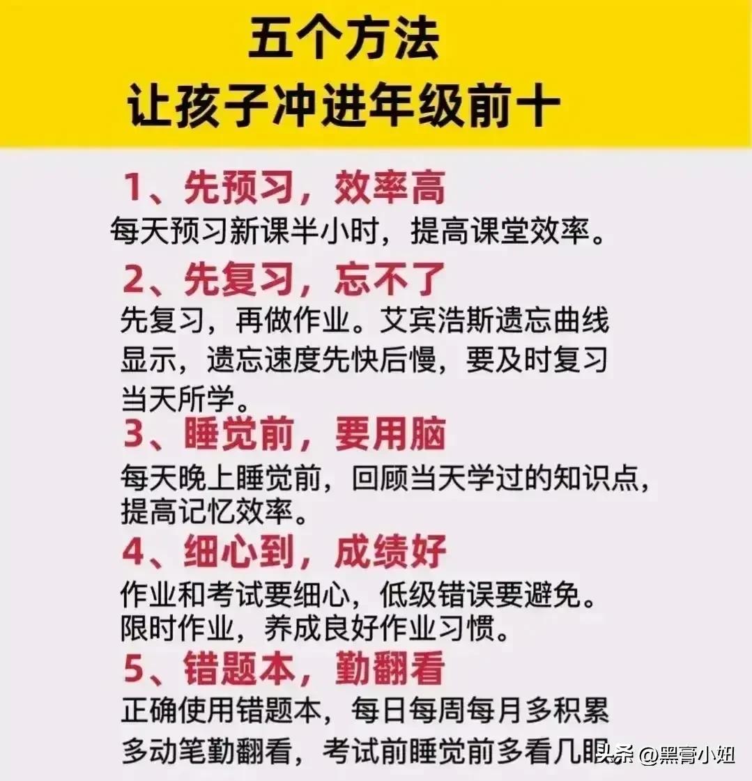 一位清华学霸妈妈直言，五个方法让孩子冲进年级前十，讲解的特别详细清楚，让人一看就