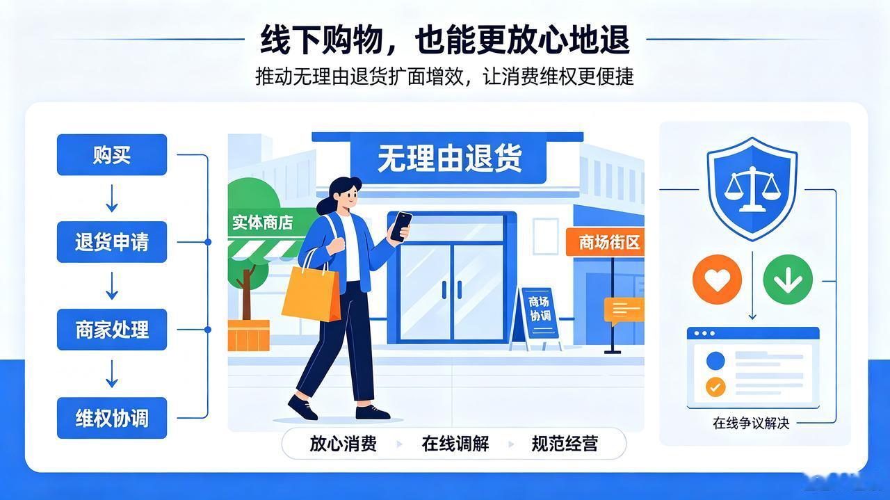 线下购物也能无理由退货了？消费者权益再升级！
 
市场监管总局在国新办发布会上释