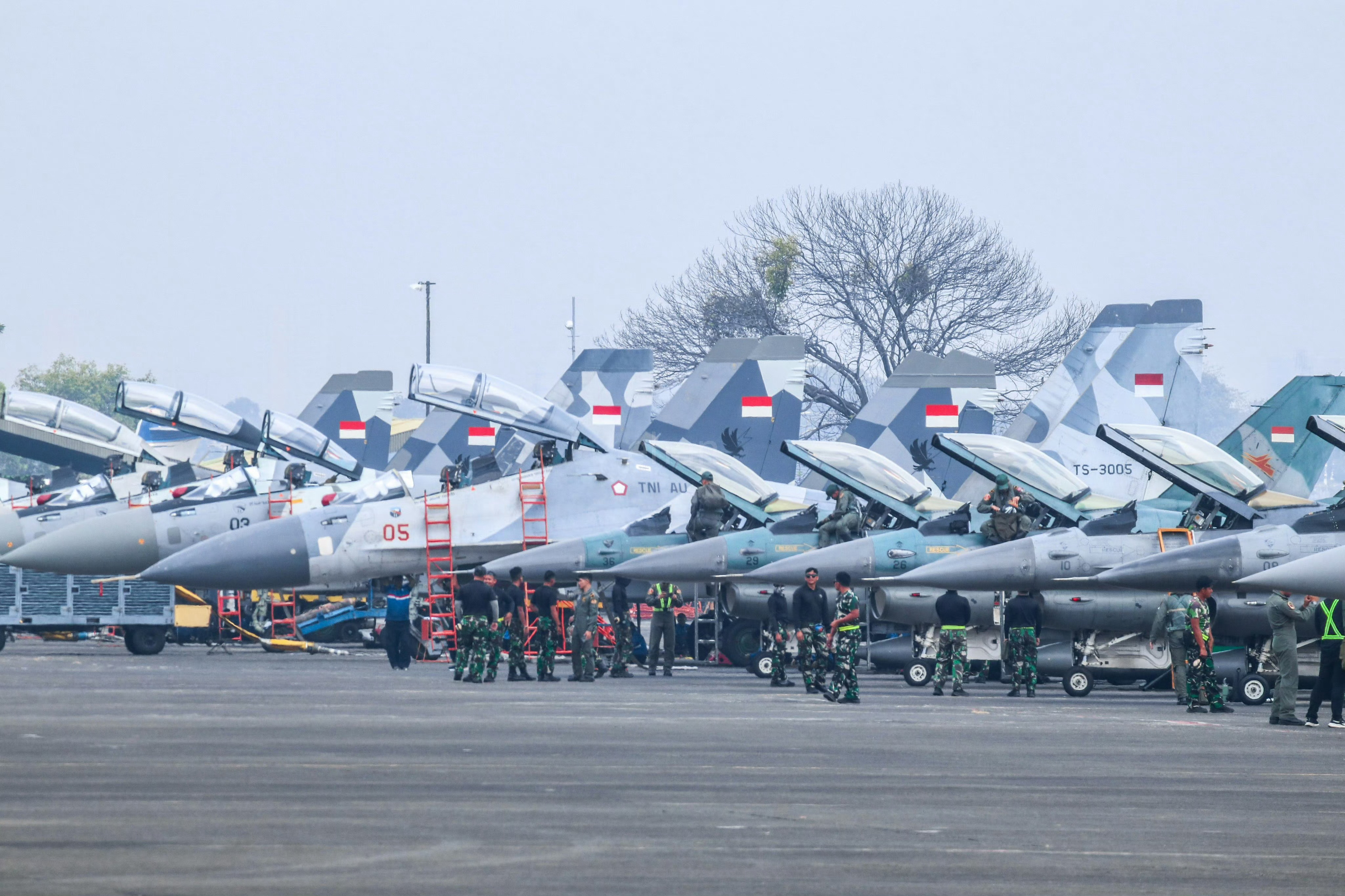 患有收藏癖的印尼空军得说他家Su-30MK2和Su-27SKM换的这个新迷彩涂装