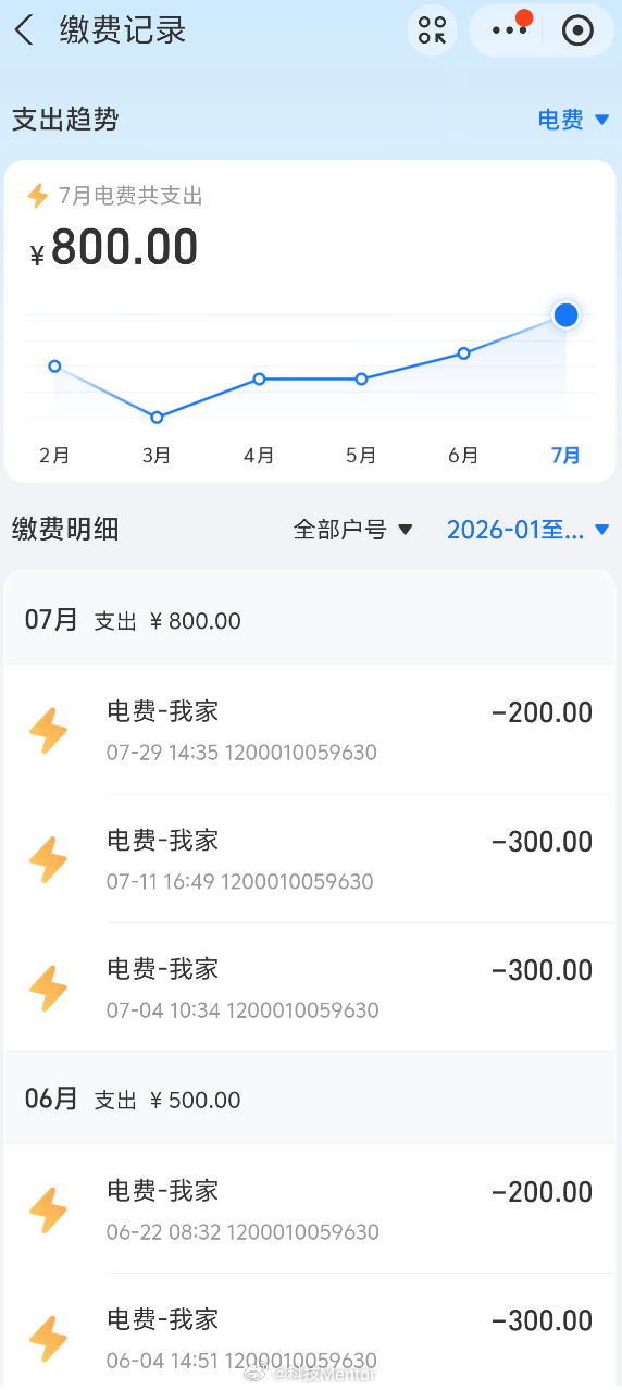 高温天每月电费超多少算败家 看了下我家的电费，感觉就挺败家，从6月份开始电费直线
