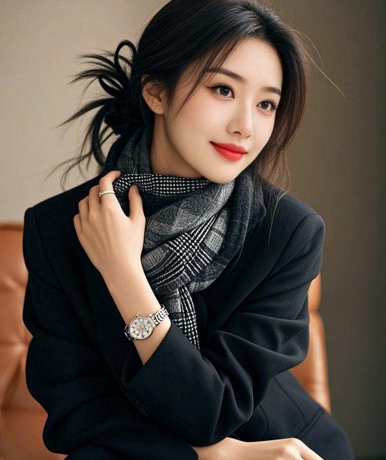 上联：墨裹纤姿凝玉润
下联：格萦素颈映霜清