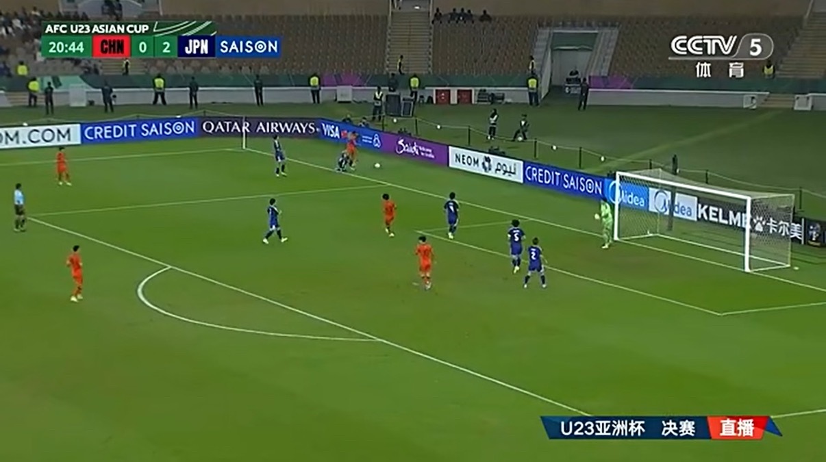 开场20分钟连丢两球，国足还有机会吗？U23国足vs日本日本进球