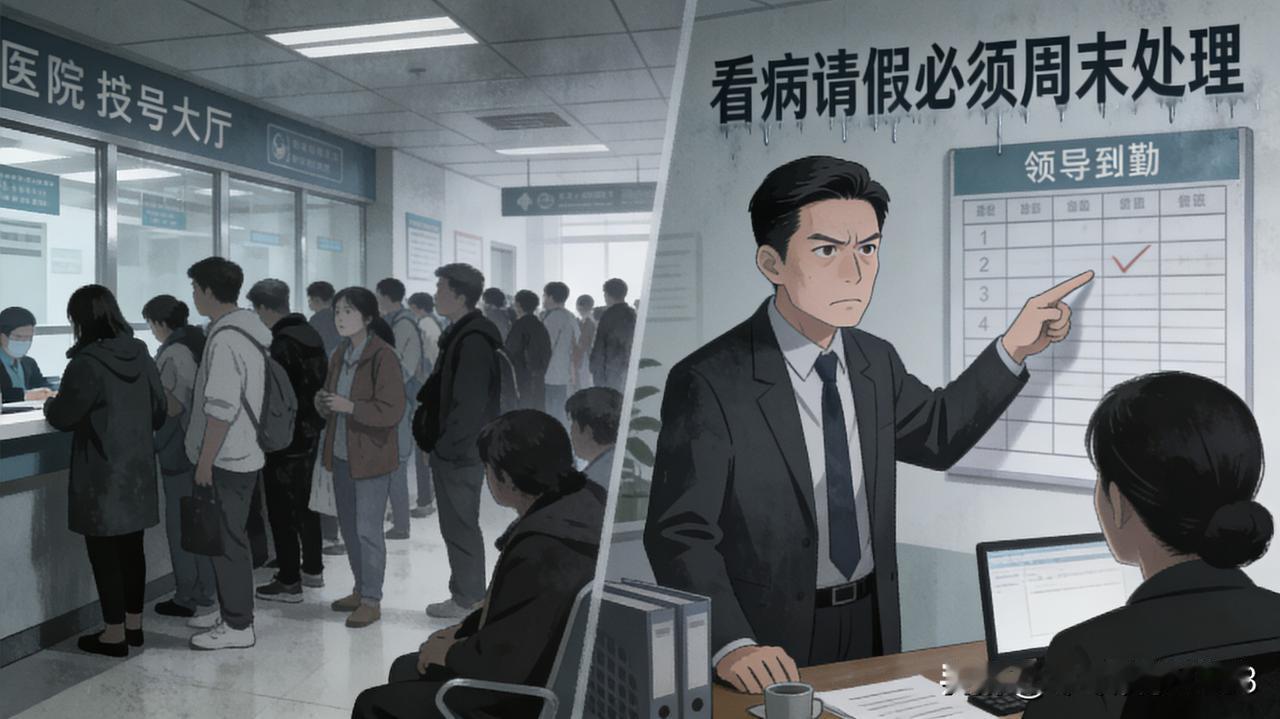 单位群突然通知全体职工开会，这种一刀切的规定真的太让人窝火了。 “看病请假必须周