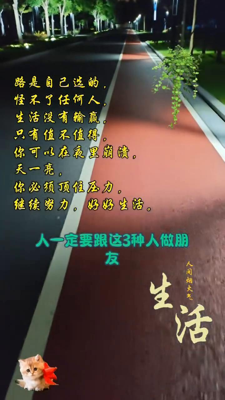 路是自己选的，怪不了任何人。生活没有输赢，只有值不值得。你可以在夜里崩溃，天一亮
