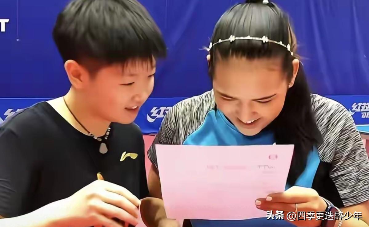 这就是乒乓球波多黎各选手迪亚兹，蛮可爱的。是孙颖莎的甜蜜粉丝，见到孙颖莎，满眼的