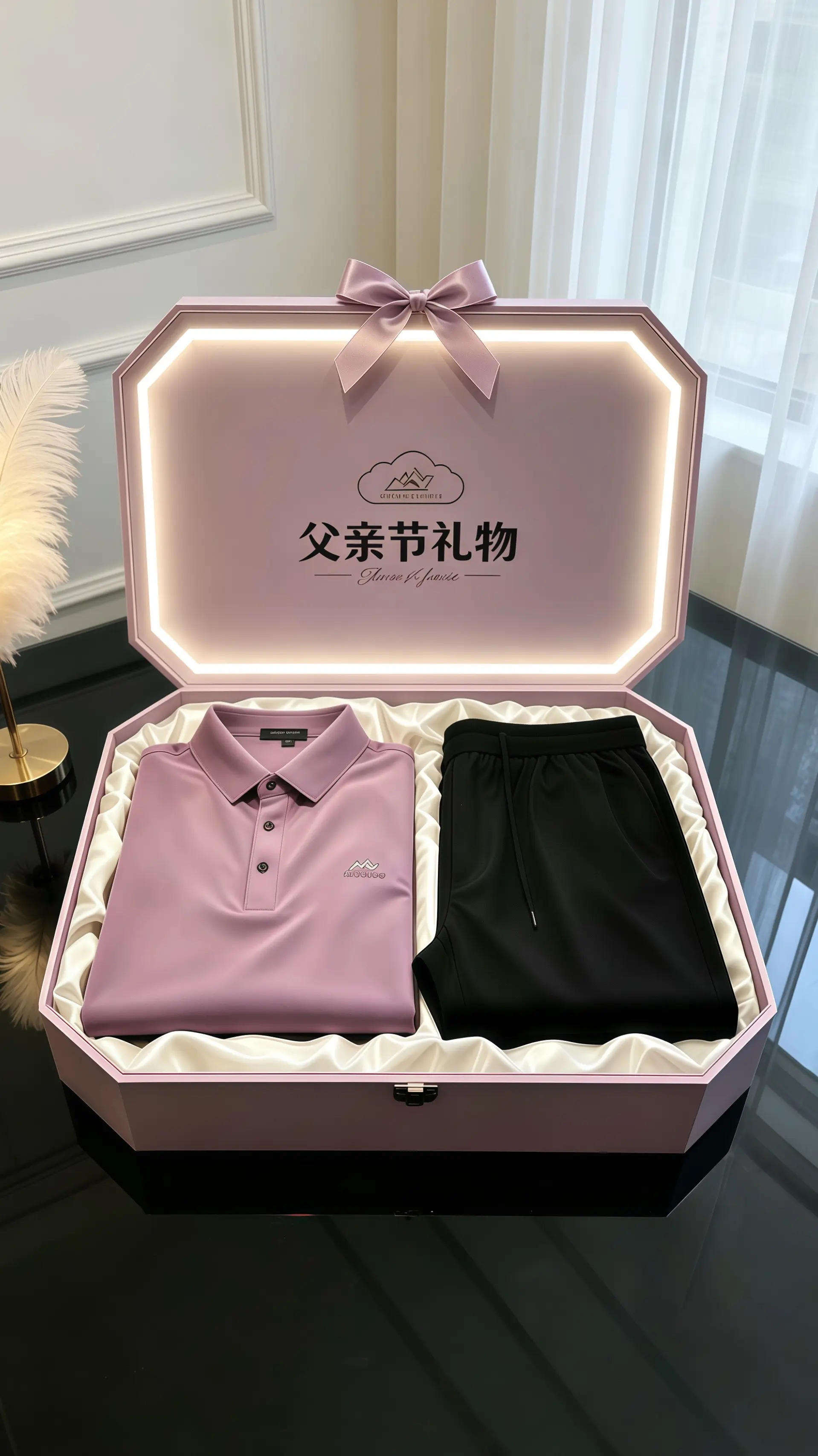 父亲节父亲节礼物桑蚕丝套装 冰丝套装 冰丝套装男