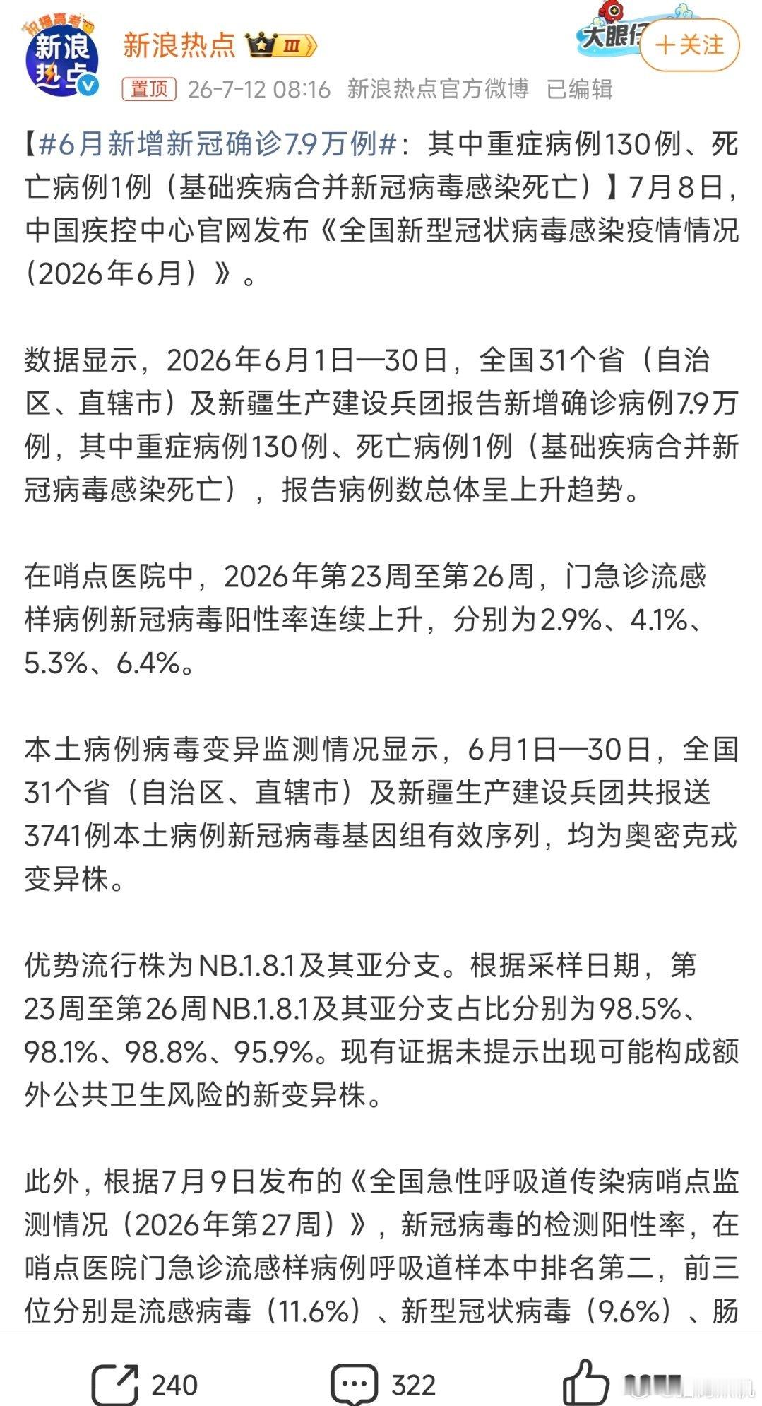 又来？6月新增新冠确诊7.9万例