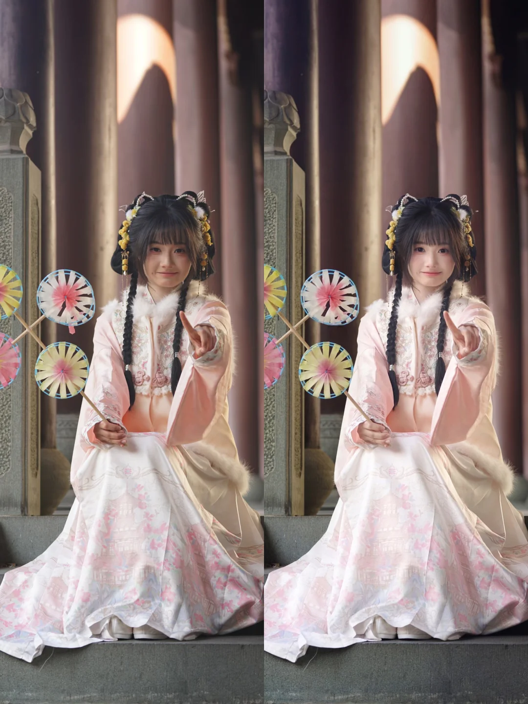 汉服修图前后对比