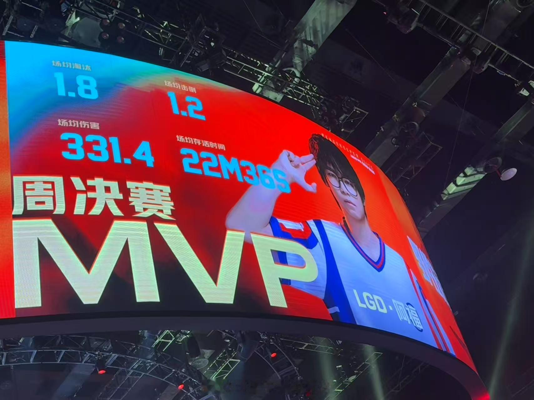 阿福再获周决赛MVP 关键时刻顶住压力极限出枪，帮助LGD披荆斩棘夺得第五周周冠