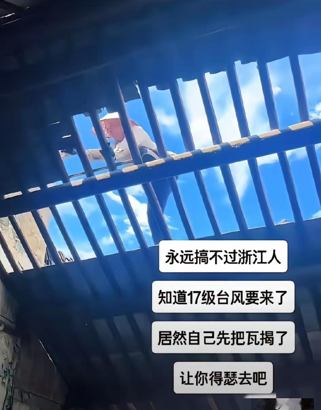 知道17级台风要来了，居然自己先把瓦揭了，让17级台风自己得瑟去吧！
反正台风来