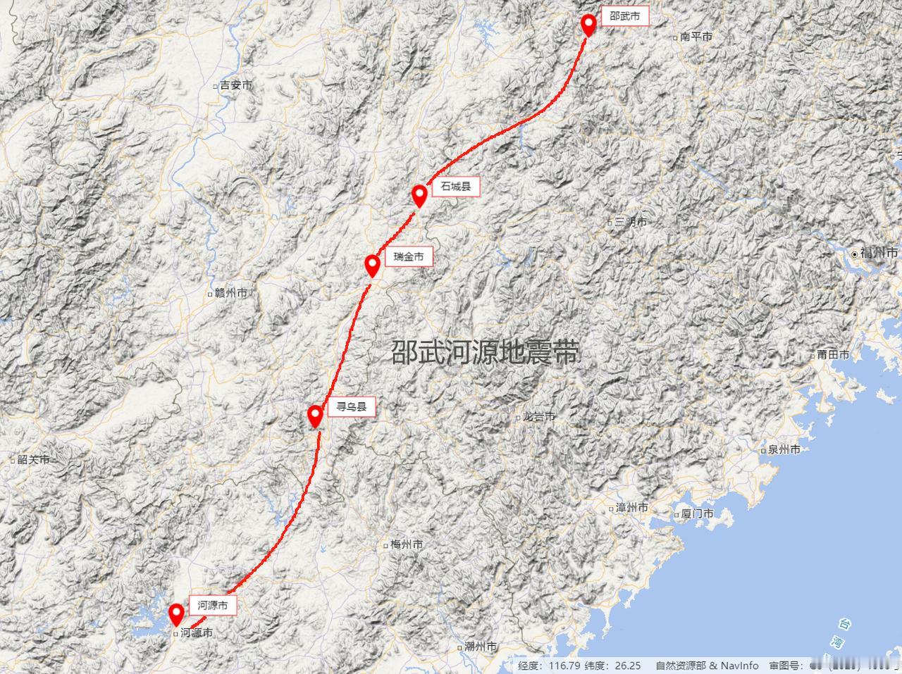 广东河源市为什么经常有小地震？查了一下，从福建省西北的南平市，到江西省南部赣州市
