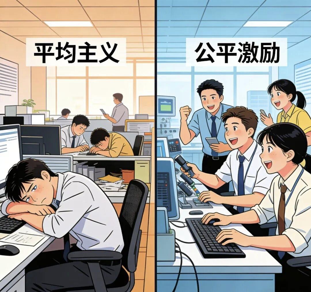 在平均主义下,有多少人愿意干活?都想躺着不动，活儿让别人去干。无利不起早，有利盼