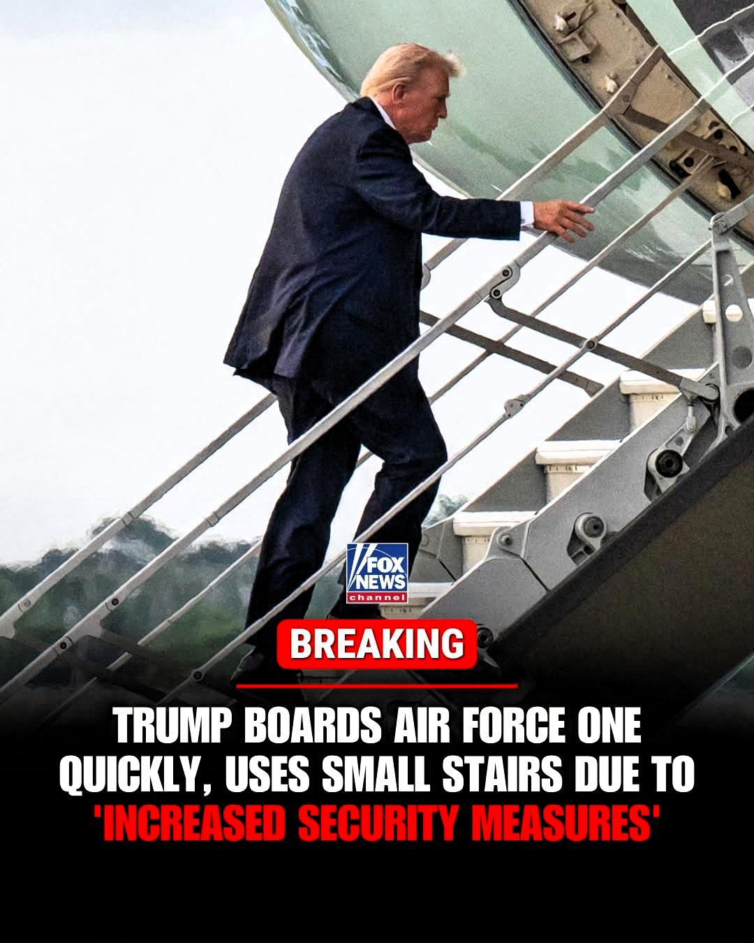 福克斯突发消息：白宫官员向福克斯新闻数字频道透露，由于棕榈滩国际机场加强了安保措