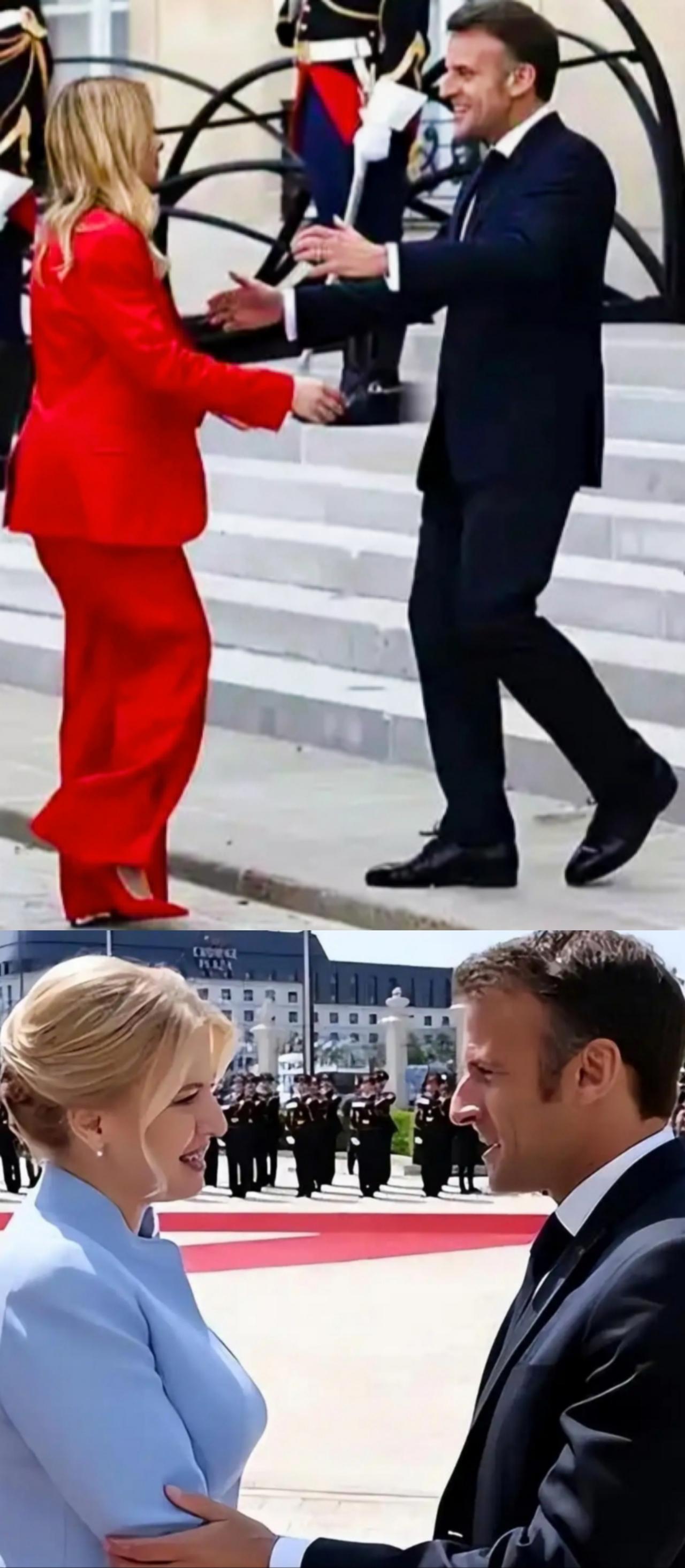 马克龙见了斯洛伐克前美女总统苏珊娜高兴呢？还是见了意大利总理梅洛尼更高兴呢？
马