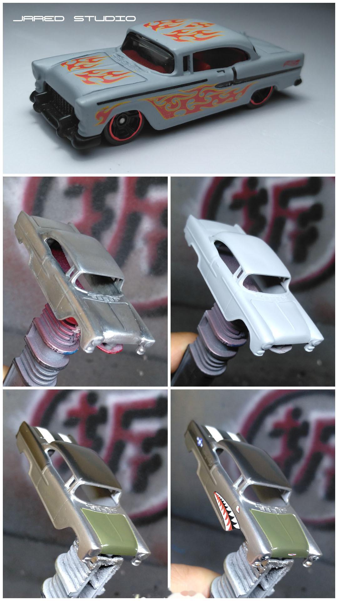 hotwheels风火轮雪佛兰经典车 完工一辆风火轮雪佛兰55，参考二战美国战机
