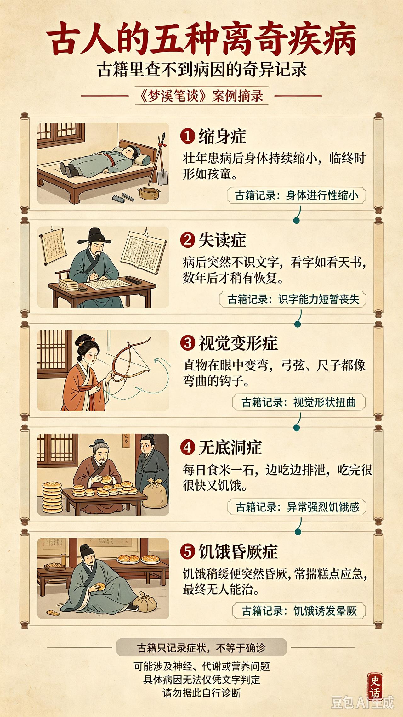 世间之大，无奇不有。翻看古籍，发现古人曾患过几种极其诡异的疾病，不仅现代人听了觉
