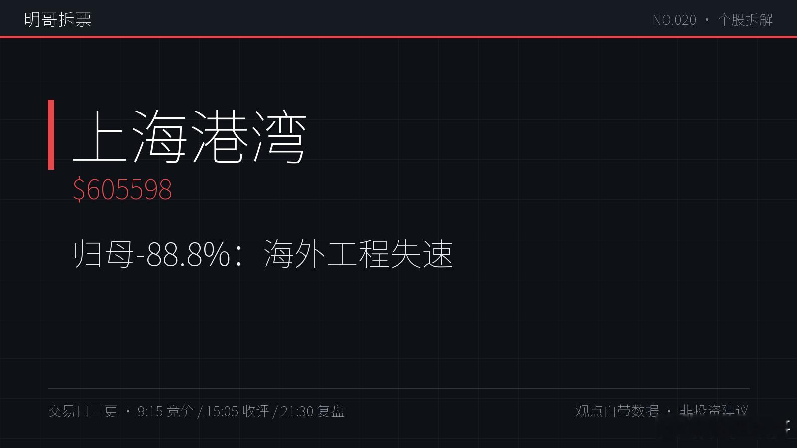 【明哥拆票 NO.020】上海港湾 605598：一带一路地基处理龙头，Q1 营