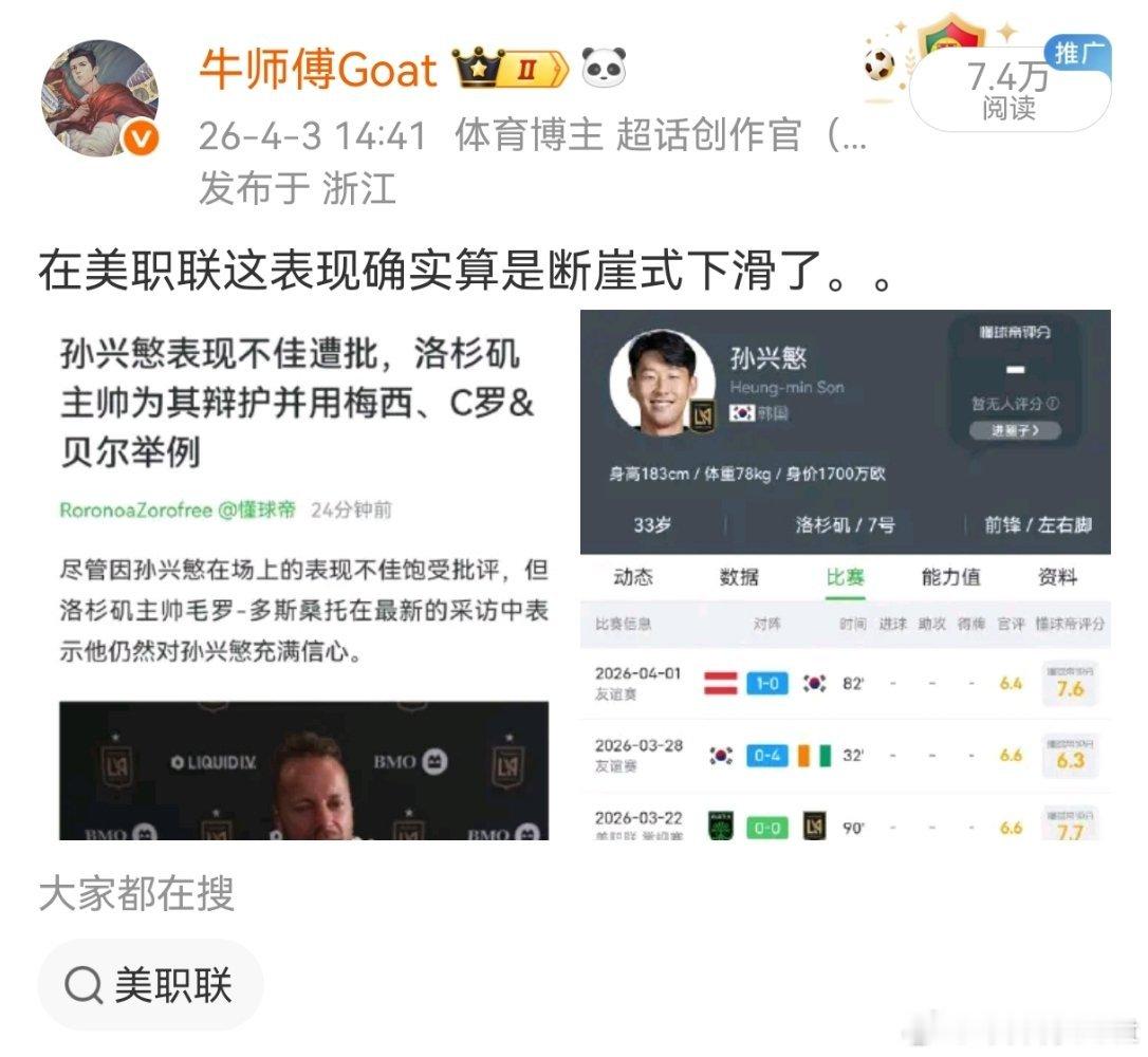我不是早说了，在美职联这表现确实算是断崖式下滑了 