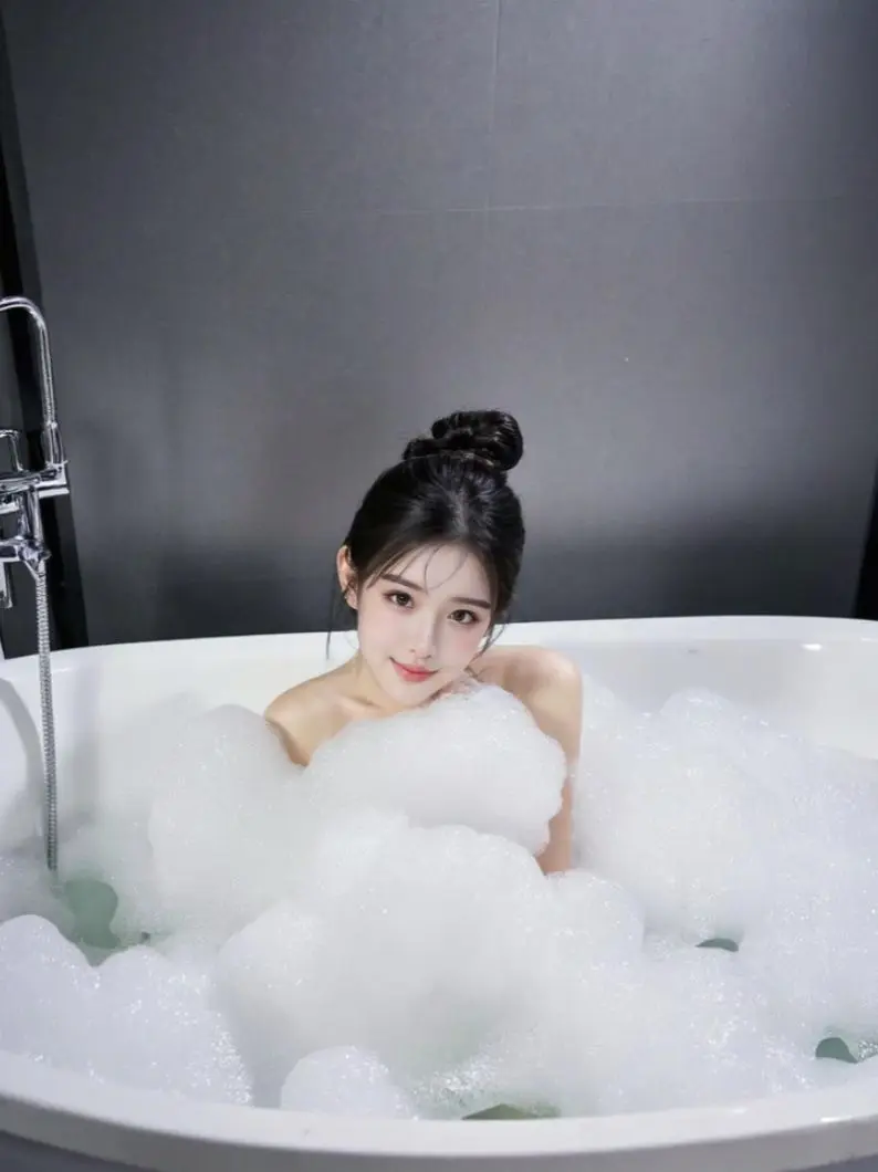 AI浴缸泡泡照 ai创作 原来ai写真可以这么美  谁拍谁好看 美出高级感