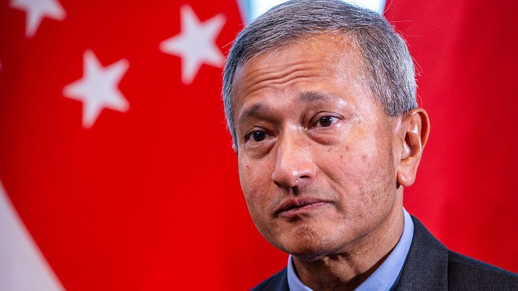 4月22日，新加坡外长维文在美国消费者新闻与商业频道(CNBC)举办的一场研讨会