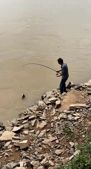 漂一沉，竿一抬，众人屏住气；抖两下，脱钩，岸边传来一片坏笑，评论区清一色[捂脸]