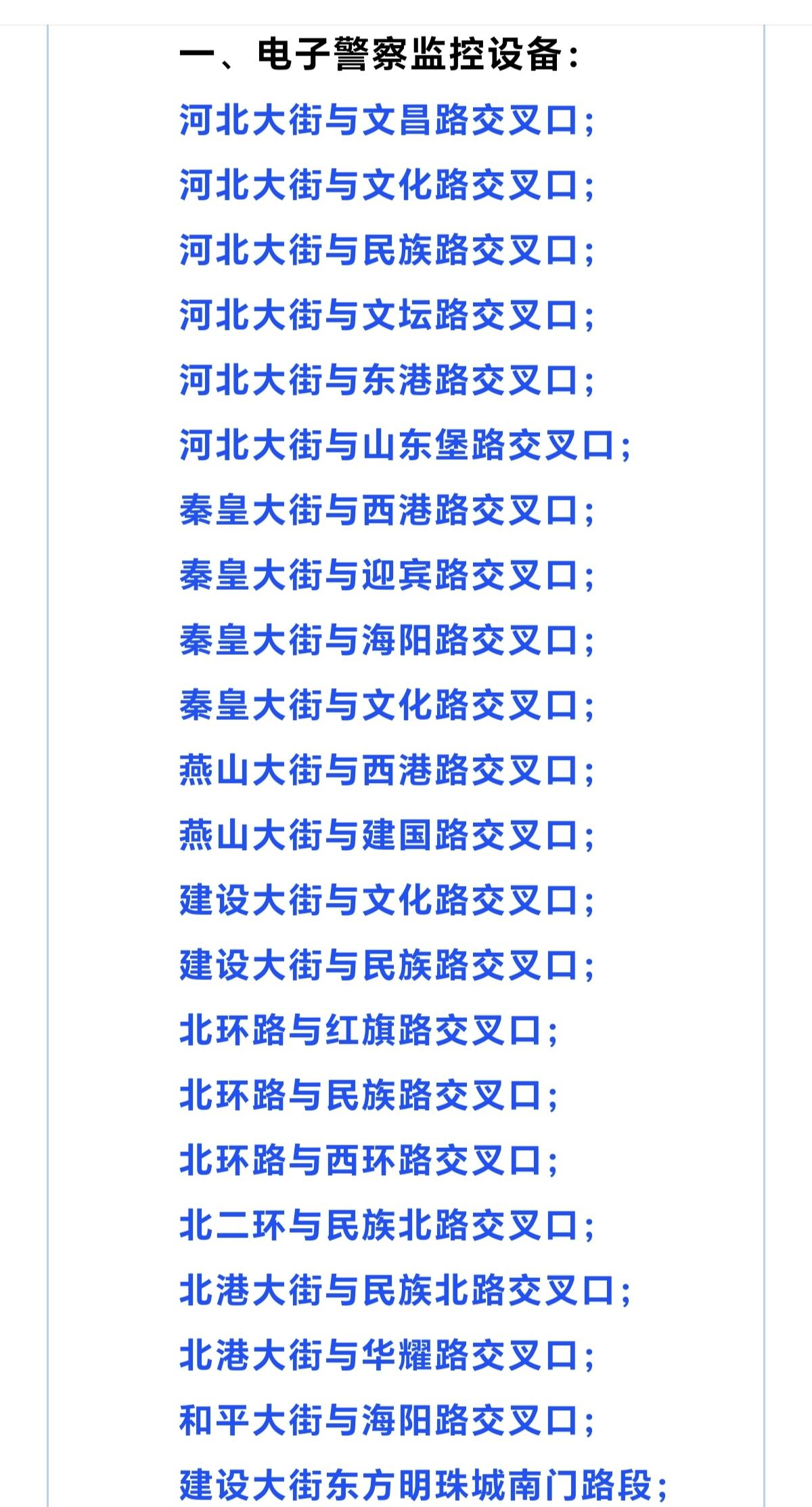 7月16日启动！秦皇岛新增多处电子眼、区间测速点位全公布！
2026年7月16日