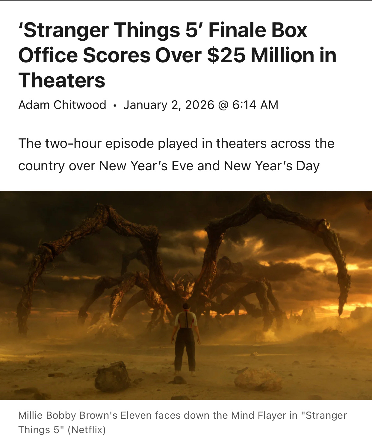 TNABO 《怪奇物语》大结局在跨年夜和元旦期间限定登陆北美620馆影院，据估计