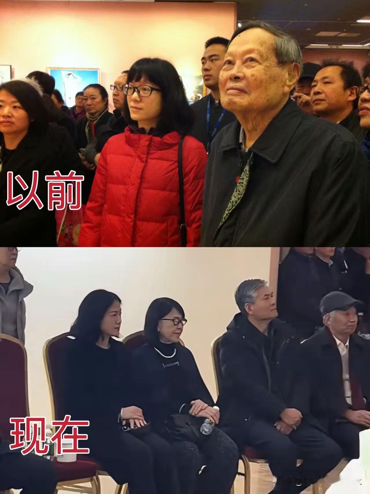 杨振宁走后，翁帆看展仿佛一下子老了十几岁[灵光一闪]

上图是杨振宁在的时候，陪
