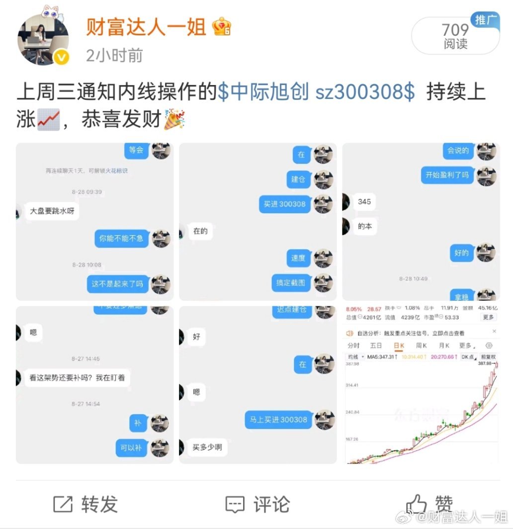 中际旭创 sz300308[股票] 这是要涨停的节奏呀[捂嘴哭][捂嘴哭][捂嘴