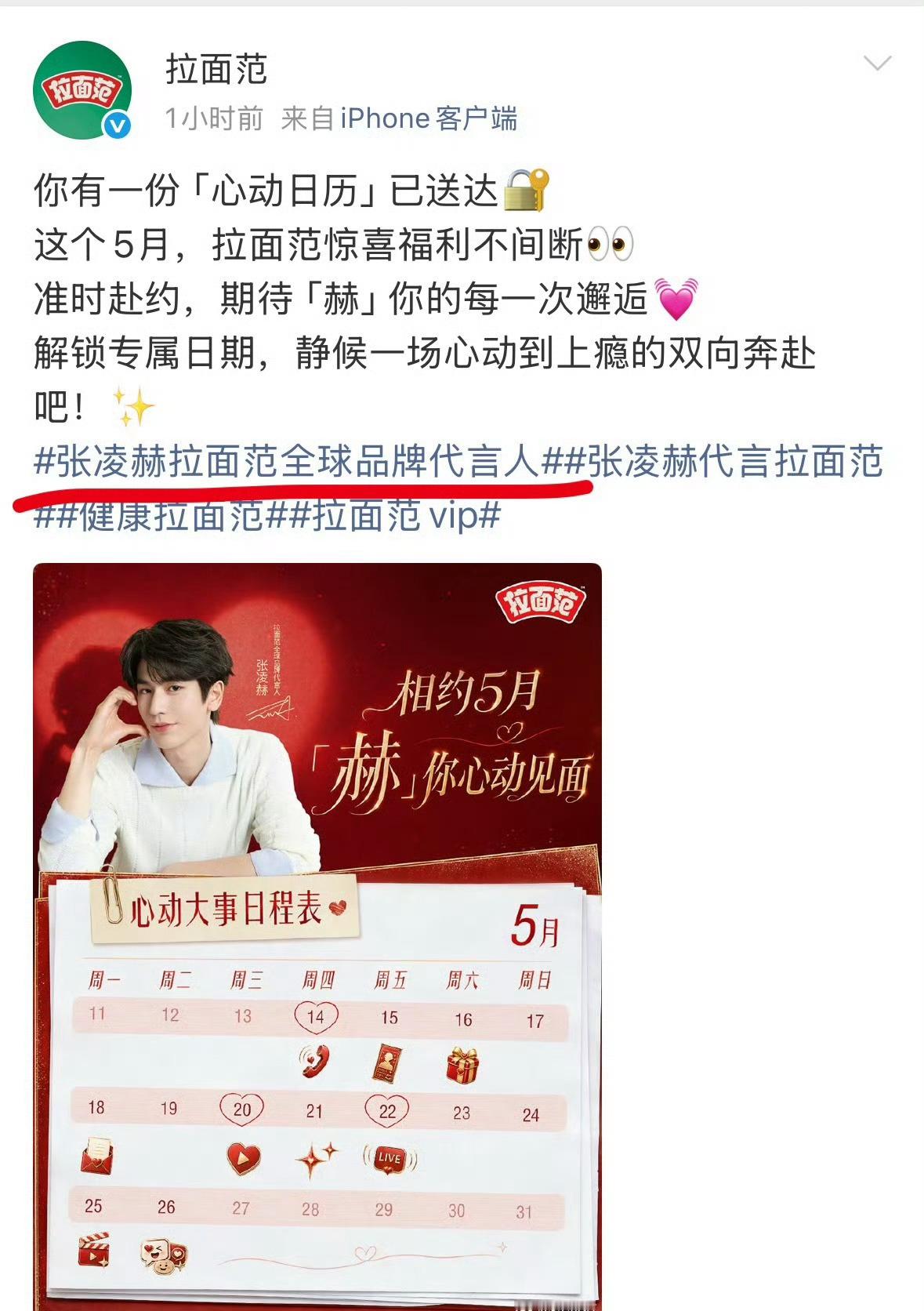 张凌赫拉面范升T为全球品牌代言人 